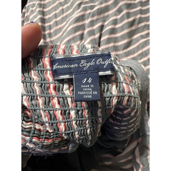 American Eagle Babydoll Striped Sundress Size 14 abeachy Vacation Sun Summer - Picture 6 of 9